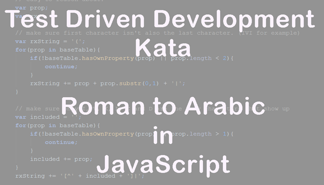 Test Driven Kata - Roman to Arabic